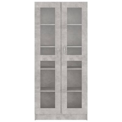 vidaXL Witryna, szarość betonu, 82,5x30,5x185,5 cm, płyta wiórowa