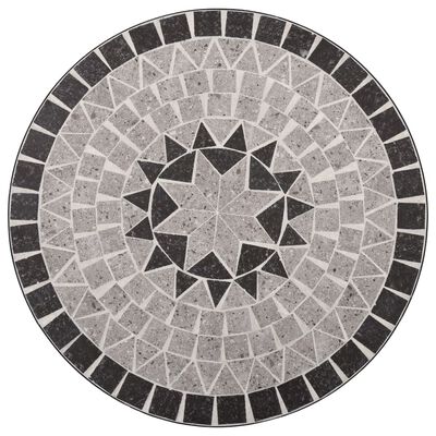 vidaXL Mozaikowy stolik bistro, szary, 61 cm, ceramiczny