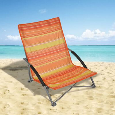 HI Składane krzesło plażowe, pomarańczowe, 65x55x25/65 cm
