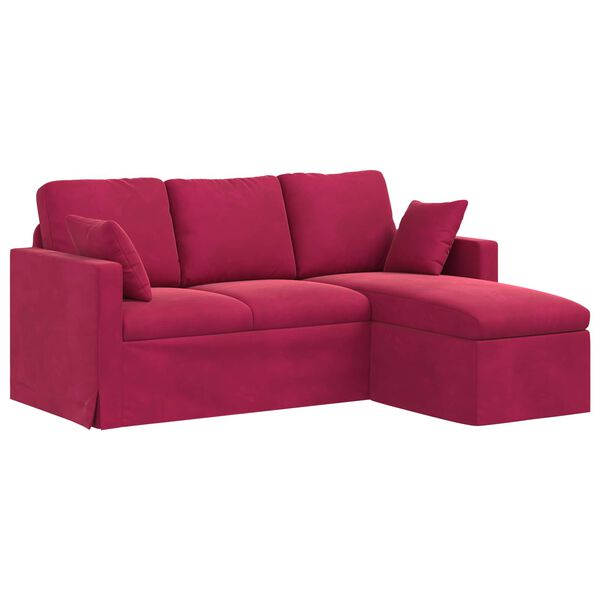 vidaXL Sofa Czerwone wino