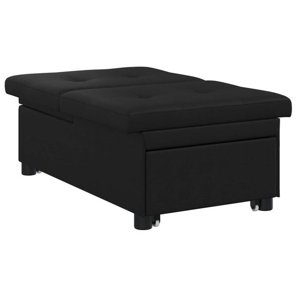 vidaXL Rozkładana sofa 67cm Czarny Mikrofibra