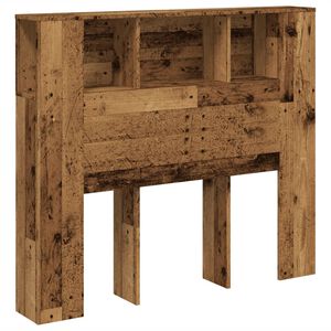 vidaXL Zagł&oacute;wek z p&oacute;łkami, stare drewno, 120x19x104,5 cm