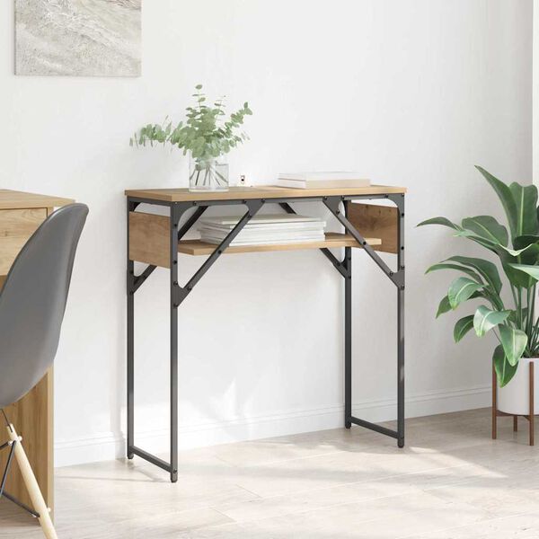 vidaXL StolikKonsolowy Dąb rzemieślniczy 75x30x75cm