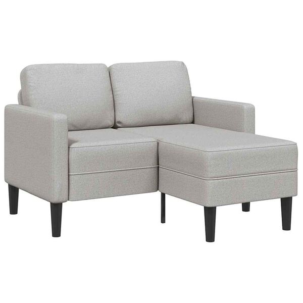 vidaXL Sofa 2-osobowa z szezlongiem w kształcie litery L Cloud Grey