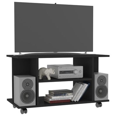 vidaXL Szafka pod TV, czarna, 80x40x45 cm, materiał drewnopochodny
