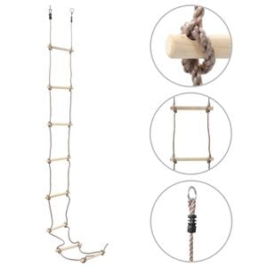 vidaXL Drabinka sznurowa dla dzieci, 290 cm, drewniana