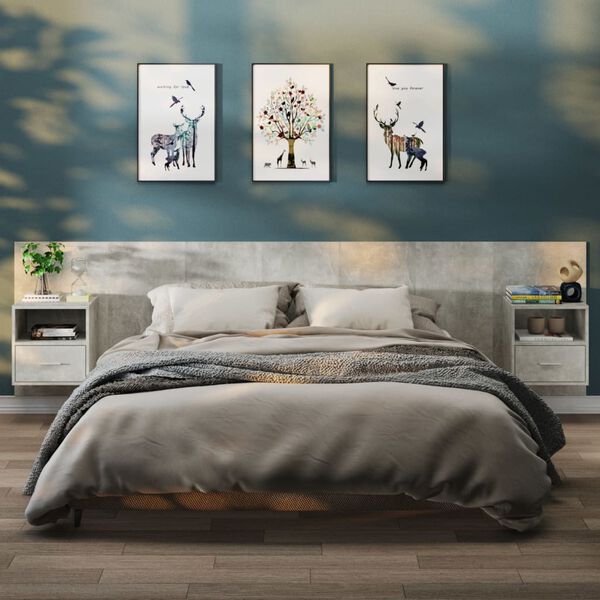 vidaXL Wiszące szafki nocne, 2 szt., szarość betonu