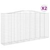 vidaXL Kosze gabionowe, 2 szt, 400x50x200/220 cm, galwanizowane żelazo