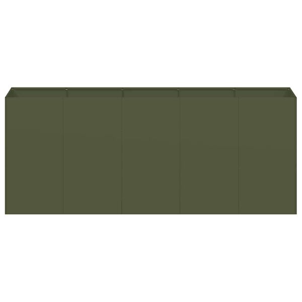 vidaXL Donica, oliwkowa, 200x40x80 cm, stal walcowana na zimno