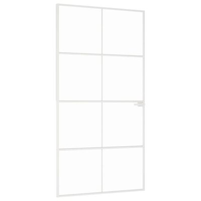 vidaXL Drzwi wewnętrzne, białe, 102x201,5 cm, szkło i aluminium