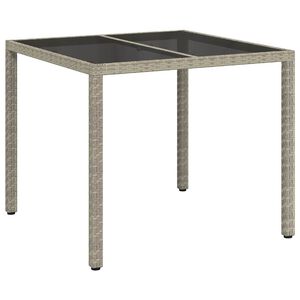 vidaXL St&oacute;ł Ogrodowy Szary 90 x 90 x 75 cm polirattan