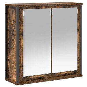 vidaXL Szafka ścienna łazienkowa z lustrem, przydymiony dąb 60x21x60cm