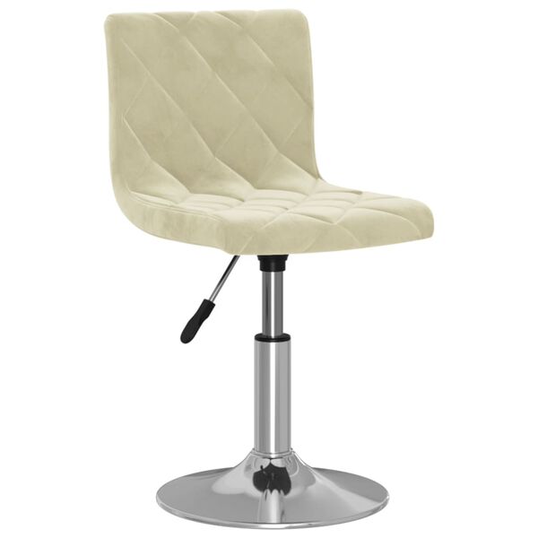 vidaXL Obrotowe krzesła stołowe, 2 szt., kremowe, aksamitne