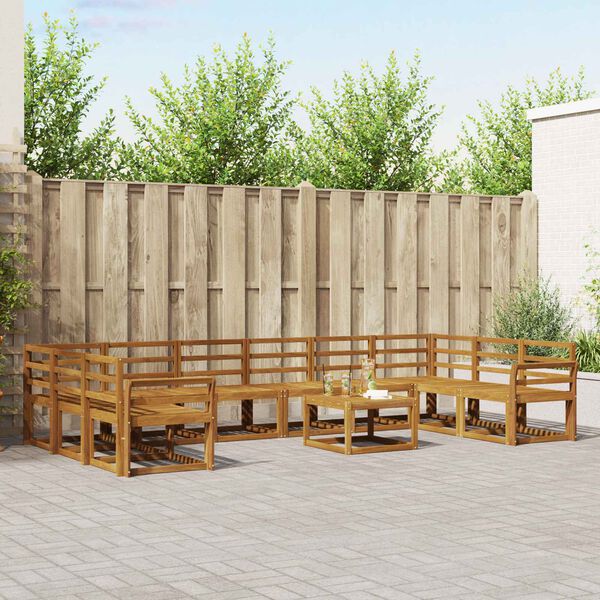 vidaXL Zestaw sof na zewnątrz 11 pcs Naturalny Lite Drewno Akacji