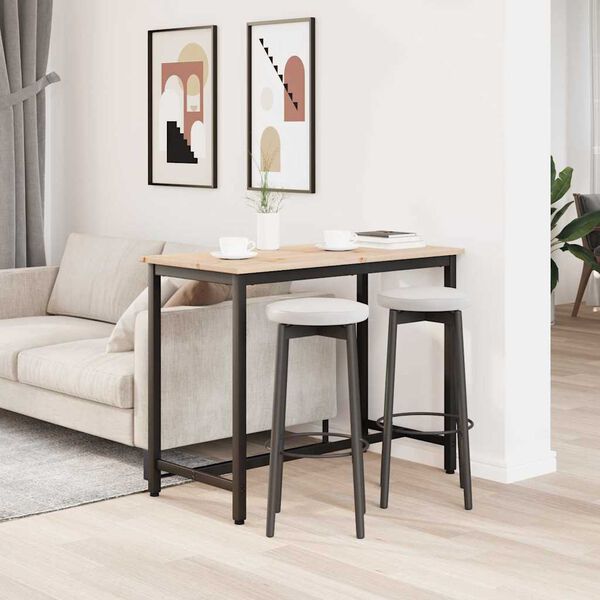 vidaXL st&oacute;ł Naturalny 100 x 50 x 77 cm Drewno inżynieryjne i stal