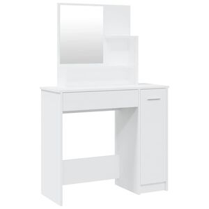 vidaXL Toaletka z lustrem, biała, 86,5x35x136 cm