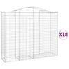 vidaXL Kosze gabionowe, 18 szt, 200x50x160/180cm, galwanizowane żelazo