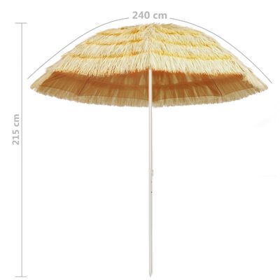 vidaXL Parasol plażowy w stylu hawajskim, naturalny, 240 cm