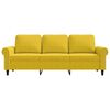vidaXL Sofa 3-osobowa, ż&oacute;łty, 180 cm, tapicerowana aksamitem
