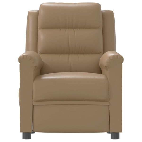 vidaXL Elektryczny fotel masujący, cappuccino, sztuczna sk&oacute;ra