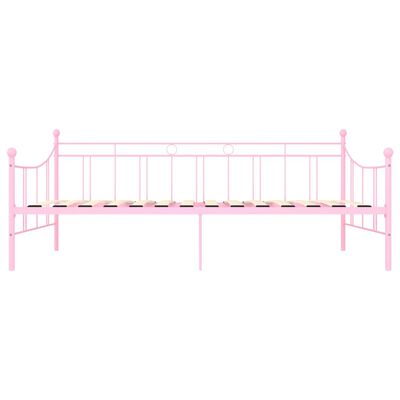 vidaXL Rama leżanki, różowa, metalowa, 90 x 200 cm