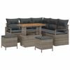 vidaXL Zestaw Sof na Ogr&oacute;d z poduszką z przechowywaniem 8 pcs Szary