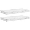 vidaXL P&oacute;łka ścienna 2 szt. Biały marmur 50 x 23,5 x 3,8 cm