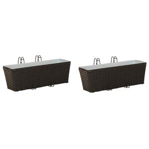 vidaXL Balustrada 2 pcs Czarny 50 x 17 x 17 cm Metal