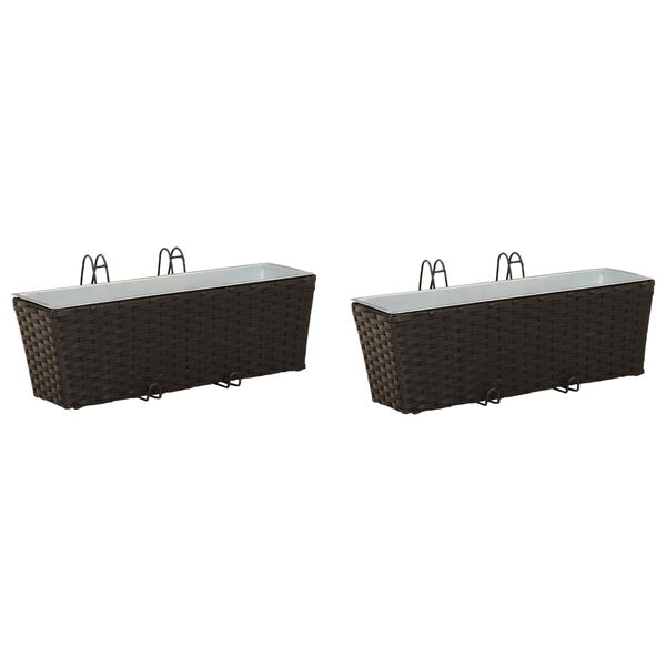 vidaXL Balustrada 2 pcs Czarny 50 x 17 x 17 cm Metal