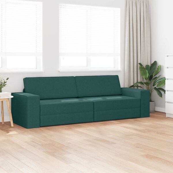 vidaXL Sofa Bed 200cm Ciemna zieleń tkanina
