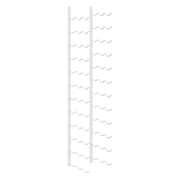 vidaXL Ścienny uchwyt na 36 butelek wina, biały, żelazny