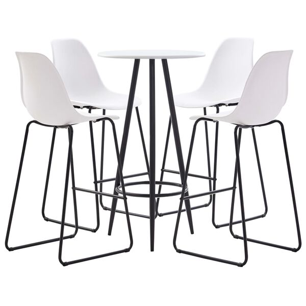 vidaXL 5-częściowy zestaw mebli barowych, plastik, biały