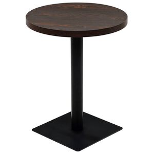 vidaXL Stolik bistro z MDF, stalowa podstawa, 60x75 cm, ciemny jesion