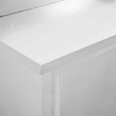 vidaXL Stół roboczy, przesuwne drzwi, 120x50x(95-97) cm, stal