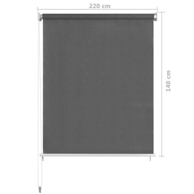 vidaXL Roleta zewnętrzna, 220x140 cm, antracytowa