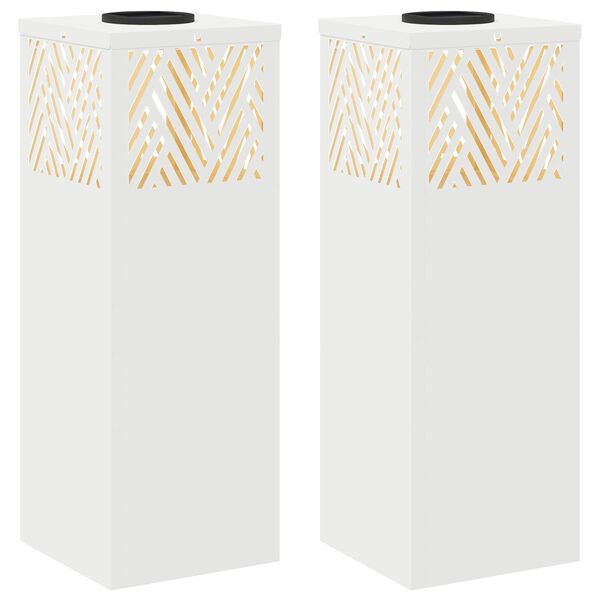 vidaXL Słoneczna LED lampa na ścieżkę Jodełka 2 pcs Biały