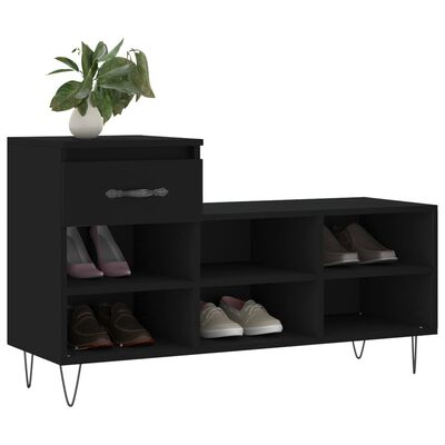 vidaXL Szafka na buty, czarna, 102x36x60 cm, materiał drewnopochodny