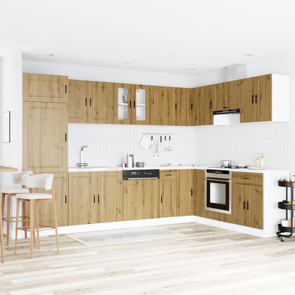 vidaXL Szafka pod zlew Porto 2 pcs Brązowy Materiał drewnopochodny