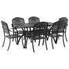 vidaXL Zestaw do jadalni w ogrodzie 7 pcs Czarny Aluminium