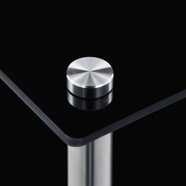 vidaXL 6-poziomowy regał, czarny, 40x40x160 cm, szkło hartowane