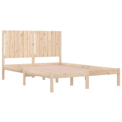 vidaXL Rama łóżka, lite drewno sosnowe, 135x190 cm, podwójna
