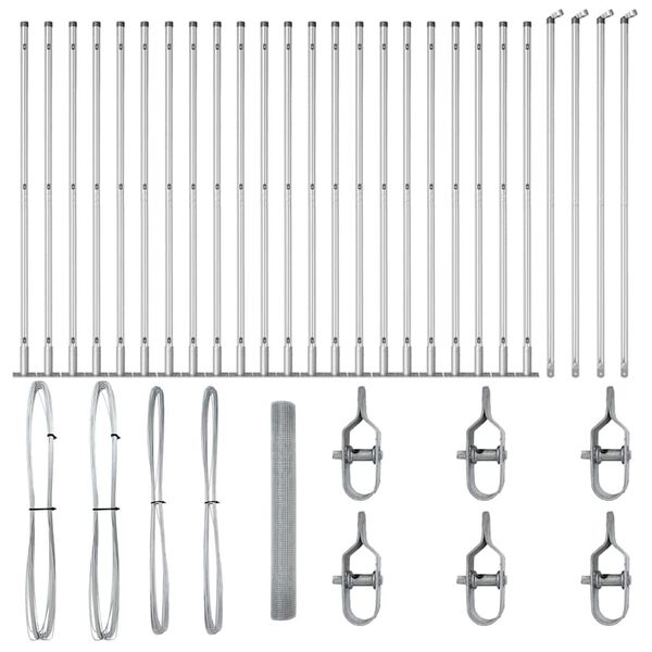 vidaXL Słupek ogrodzeniowy. Srebrny 50 x 1,2 m (siatka 19 x 19 mm)