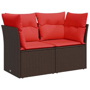 vidaXL | Sofa Ogrodowa | z poduszką Brązowy 124 x 62 x 69 cm polirattan