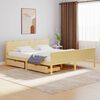 vidaXL Rama ł&oacute;żka z 2 szufladami, lite drewno sosnowe, 180 x 200 cm