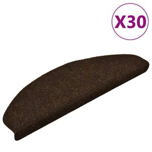 vidaXL Maty na schody samoprzylepne 30 szt. 65x21x4 cm Brązowe