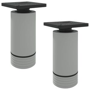 vidaXL N&oacute;żki meblowe Z regulacją 2 pcs Biały 64 x 64 x 100 mm PP