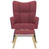vidaXL Fotel bujany z podn&oacute;żkiem, winna czerwień, tkaniną
