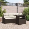 vidaXL Zestaw Sof na Ogr&oacute;d 5 pcs Brązowy i Kremowy polirattan