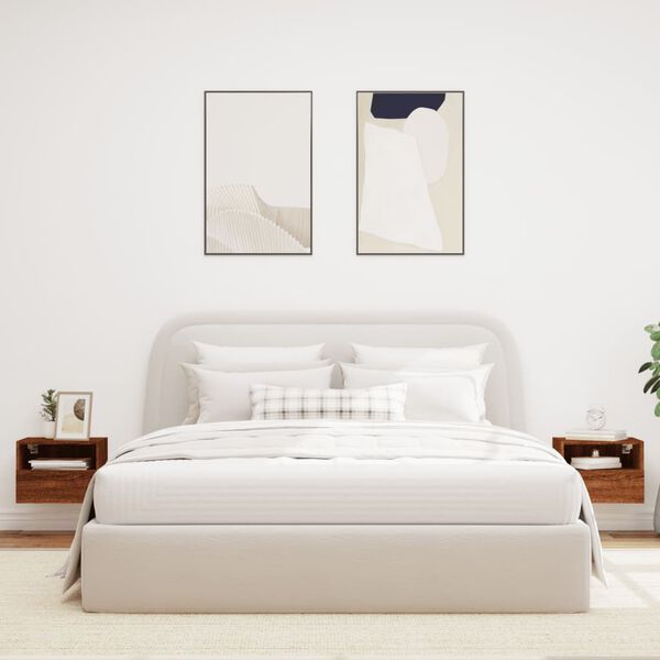 vidaXL Ścienne szafki TV, 2 szt., brązowy dąb, 40x30x30 cm