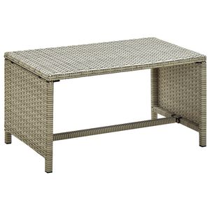 vidaXL Stolik kawowy, beżowy, 70x40x38 cm, polirattan